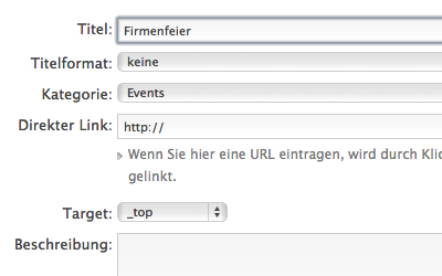 Eintrag erstellen